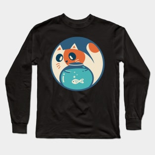 cat in a bowl Long Sleeve T-Shirt